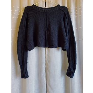 Navy Blue Cropped Sweater